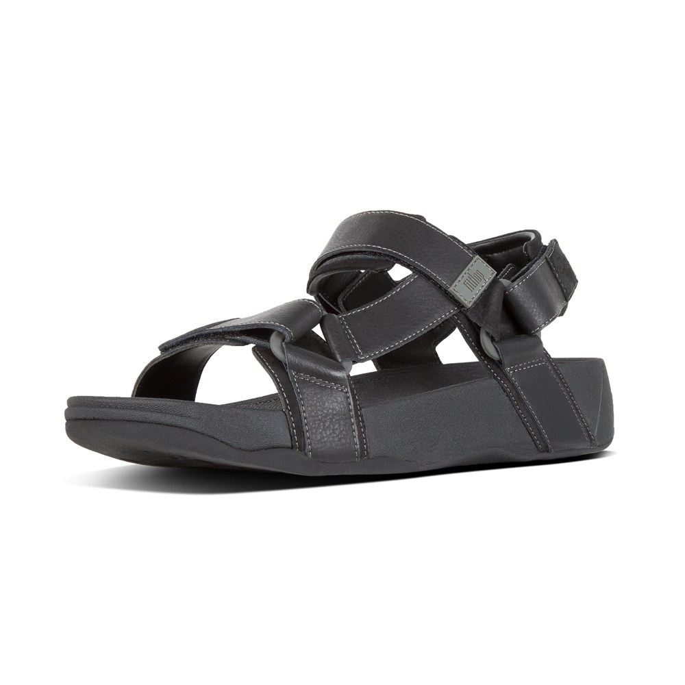 Fitflop Mens Sandals - Ryker Back-strap - Black - 924-PHCSGU
